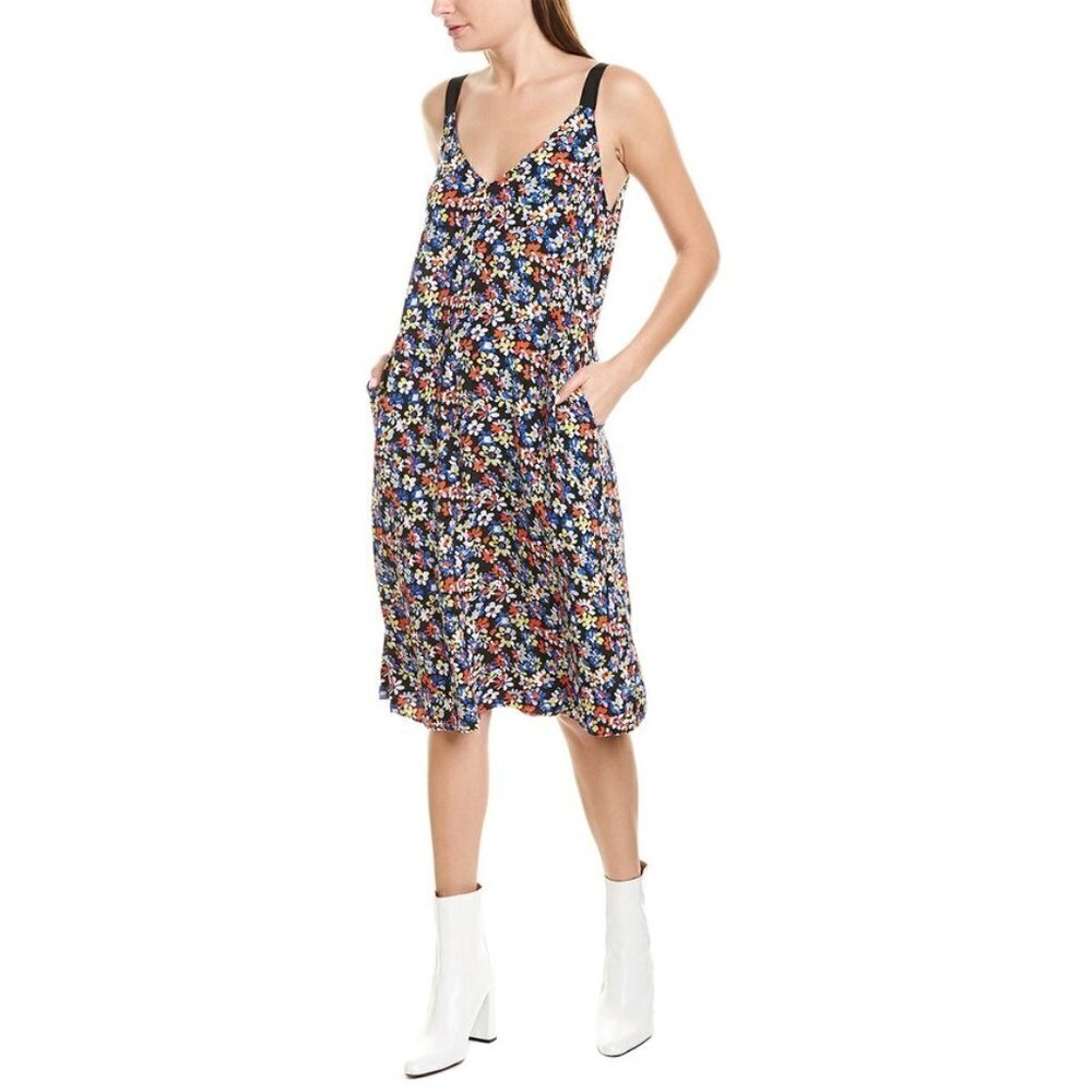 New Rag & Bone Estell Navy Floral Print Crepe Midi Dress NWT W292316NY Medium - Picture 3 of 16